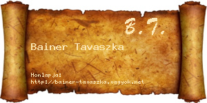 Bainer Tavaszka névjegykártya